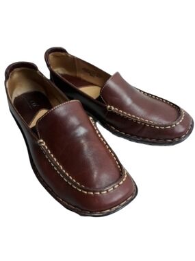 Born Brown Leather Driving Moc Loafer Womens SZ 7.5M